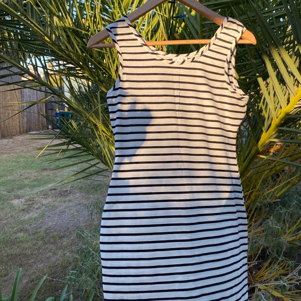 French Style Striped Form Fitting Mini Dress